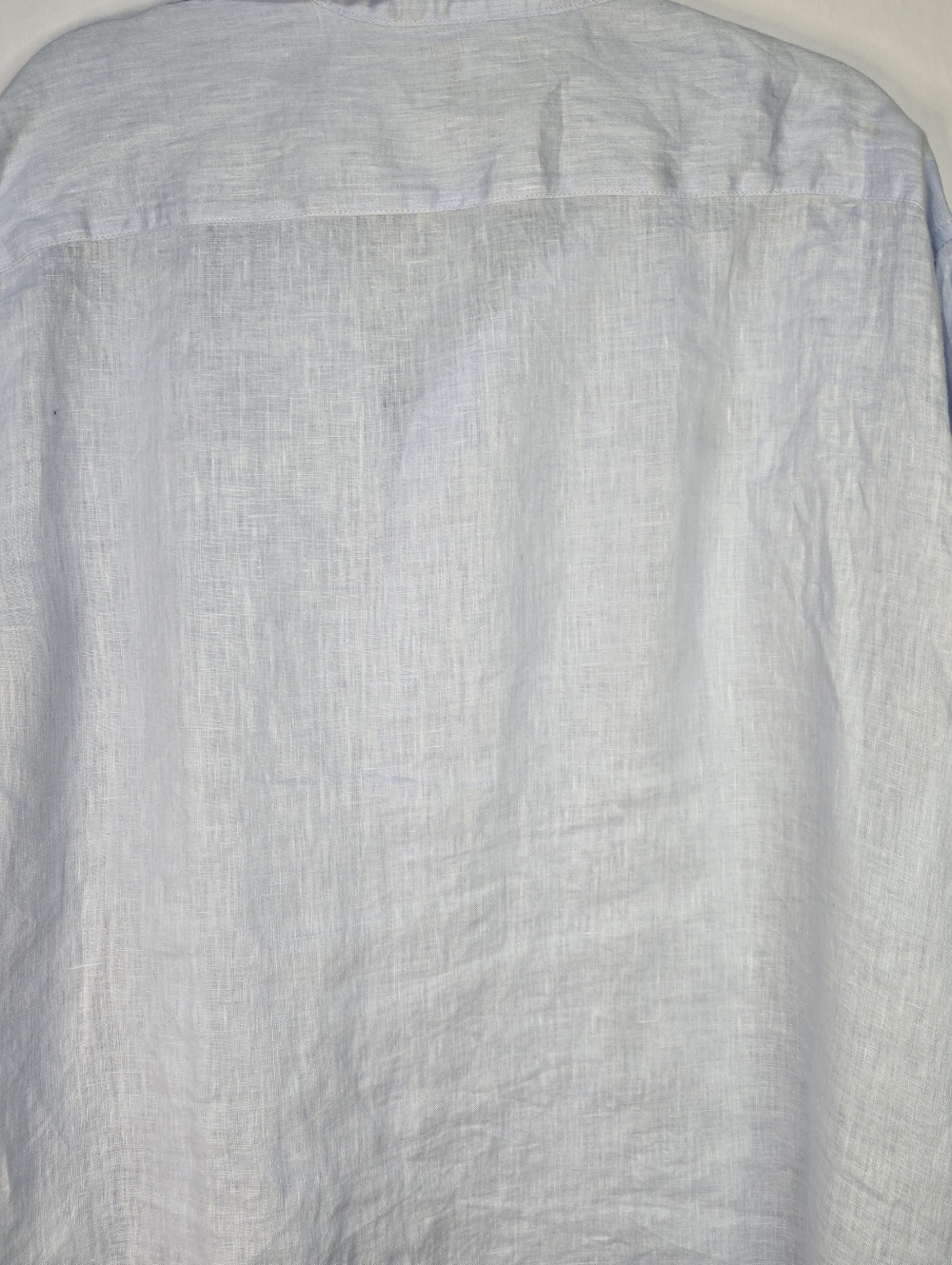 H&M Womens Size XL 100% Linen Soft Blue Slim Fit Button-Up Shirt - Picture 7 of 9